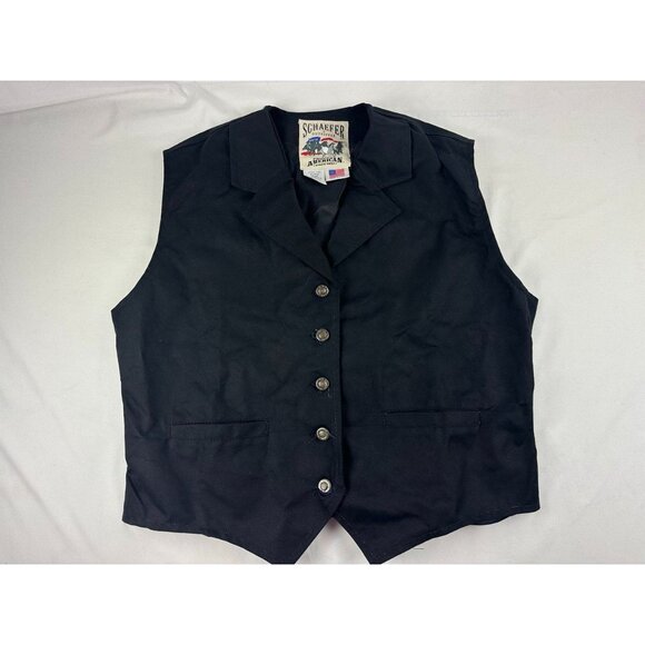 Schaefer Outfitter 705 Men's Black Canvas Ranger Vest XL EUC Made In USA - Picture 1 of 6